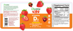 Vitamin D3 1000 IU Strawberry Flavor