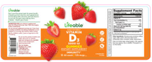 High Potency Vitamin D3 5000 IU Strawber