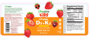 Vitamin D3 + K2 Gummies Natural Strawber