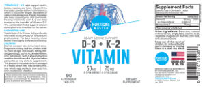 D-3 50 mcg + K-2 75 mcg Vitamin