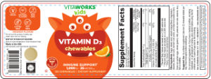Vitamin D3 Chewables 1,000 IU-25 mcg Ora