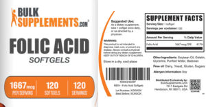 Folic Acid Softgels 1667 mcg