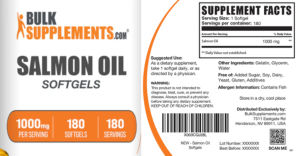 Label for Salmon Oil Softgels 1000 mg