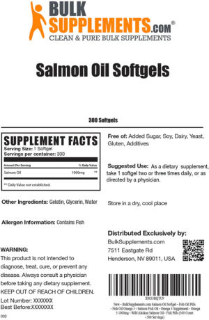 Label for Salmon Oil Softgels