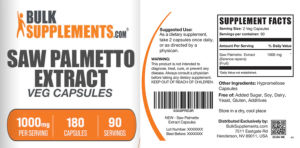 Saw Palmetto Extract Veg Capsules 1000 m
