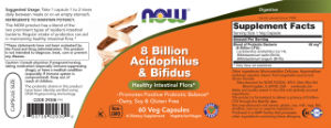 Label for 8 Billion Acidophilus & Bifidus