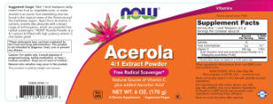 Label for Acerola 4:1 Extract Powder