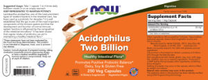 Label for Acidophilus Two Billion