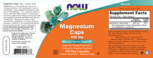 Label for Magnesium Caps 400 mg