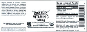 Organic Vitamin C 120 mg