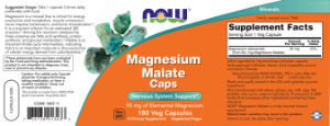 Label for Magnesium Malate Caps
