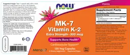 Label for MK-7 Vitamin K-2 Extra Strength - 300 mcg
