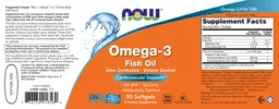 Label for Molecularly Distilled Omega-3 Fish Oil