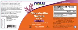 Label for Chondroitin Sulfate 600 mg