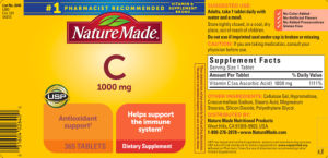Label for C 1000 mg