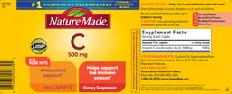 Label for C 500 mg with Rose Hips