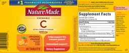Label for C Chewable 1000 mg Original Orange