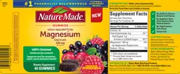 Label for High Absorption Magnesium Glycinate 100 mg Gummies Mixed Berry