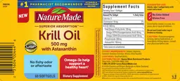 Label for Krill Oil 500 mg