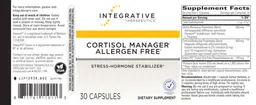 Label for Cortisol Manager Allergen Free