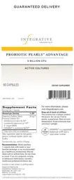 Label for Probiotic Pearls Advantage