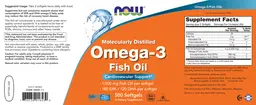 Label for Molecularly Distilled Omega-3 Fish Oil
