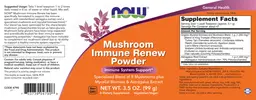 Label for Mushroom Immune Renew Powder