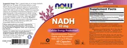 Label for NADH 10 mg