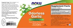 Label for Odorless Garlic