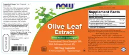 Label for Olive Leaf Extract