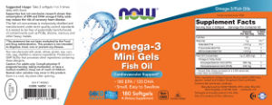 Label for Omega-3 Mini Gels Fish Oil