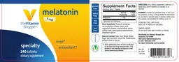 Label for Melatonin 1 mg