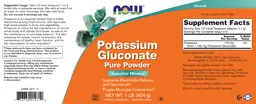 Label for Potassium Gluconate Pure Powder