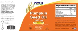 Label for Pumpkin Seed Oil 1000 mg