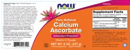 Label for Pure, Buffered Calcium Ascorbate