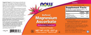 Label for Buffered Magnesium Ascorbate