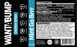 Label for Want a Bump Mint Go Brrr
