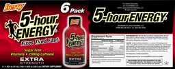 Label for 5-hour Energy Extra Strength Berry