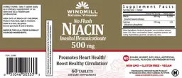 Label for No Flush Niacin 500 mg