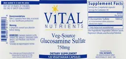 Label for Veg-Source Glucosamine Sulfate 750 mg