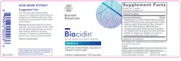 Label for Biocidin Broad-Spectrum Liquid Capsules