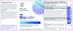 Label for Biocidin Broad-Spectrum Liquid Formula