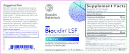Label for Biocidin LSF Broad-Spectrum Liposomal Formula