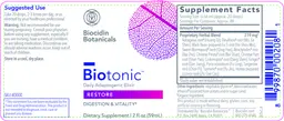 Label for Biotonic Daily Adaptogenic Elixir