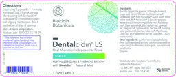 Label for Dentalcidin LS Oral Microbiome Liposomal Rinse Natural Mint