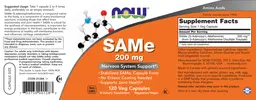 Label for SAMe 200 mg