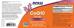 Label for CoQ10 30 mg