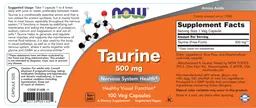 Label for Taurine 500 mg