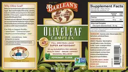Label for Olive Leaf Complex Peppermint Flavor