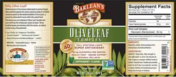 Label for Olive Leaf Complex Peppermint Flavor